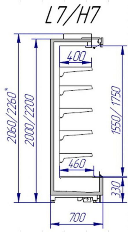 Холодильная горка Italfrigo Rimini H7 BOX 2500 Д (базовая)