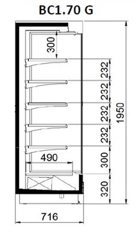 Холодильная горка Ариада Crosby (Кросби) ВС 1.70-1875G (стеклянный фронт)