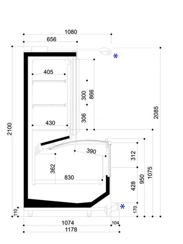 Шкаф-бонета Costan CAYMAN 2 H2000 LG300 MT2240