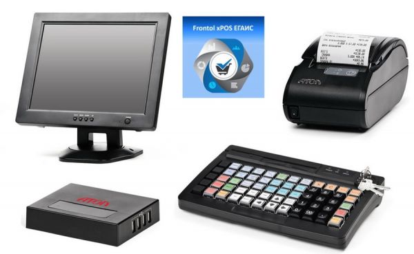 POS-комплект (HUB-19 54ФЗ, SJ-1228, KB-60 MSR, АТОЛ 11Ф без ФН, Linux, Frontol xPOS ЕГАИС)