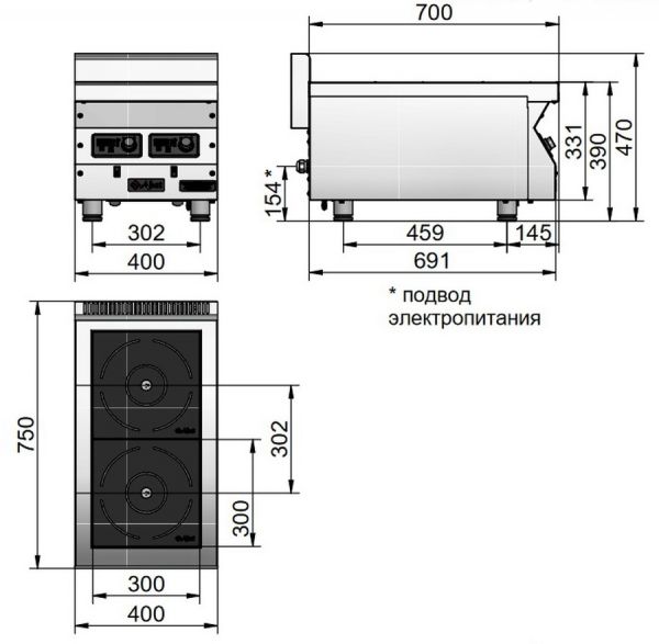 Индукционная плита Abat КИП-27Н-5,0