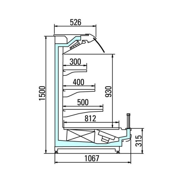 Полувертикальная горка Arneg LISBONA LF 105 H150 BT 2500