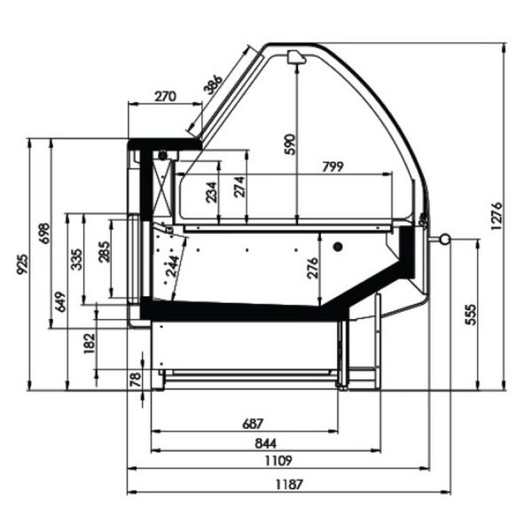 Холодильная витрина FREOR Rhea S 3750 (статика)