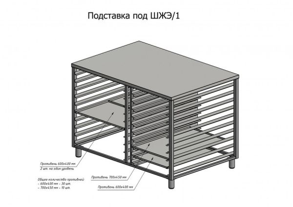 Подставка под секцию ШЖЭ/1 (нерж. сталь)