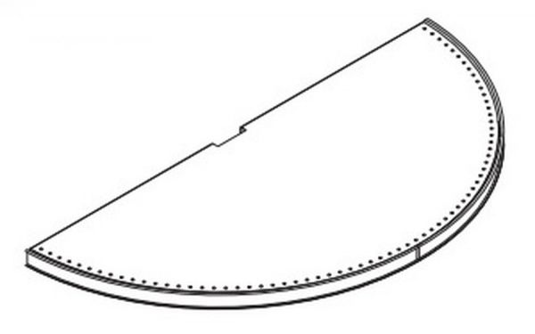 Полка торцевая полукруглая для островного стеллажа UCGE 50 см