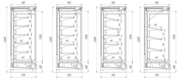 Холодильная горка Манго 2200/970 ВХСнп-3,75 (для пресервов)