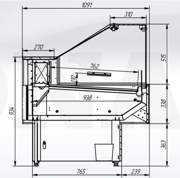 Холодильная витрина Sonata Quadro SN 1200 LED