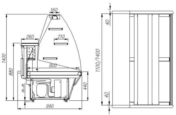 Холодильная витрина кондитерская Полюс Plum K95 SM 1,2-1 (ВХСд-1,2 Полюс) снято с производства