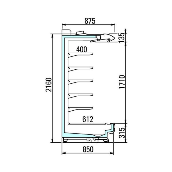 Пристенная горка Arneg LISBONA LF 2C 85/216 2500