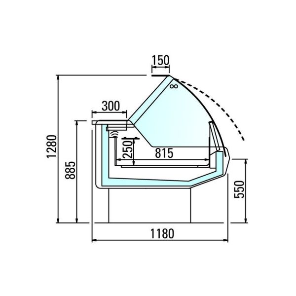 Холодильная витрина Arneg ASPEN 2 VCA BT GI 1250