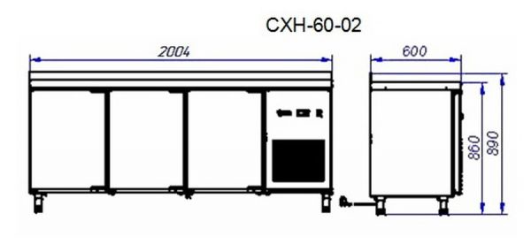 Стол морозильный Abat СХН-60-02