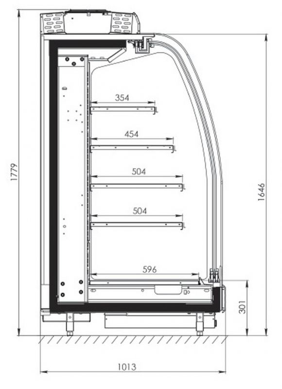 Пристенная витрина FREOR Pluton Space 1250 (вынос)