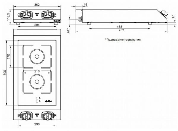 Индукционная плита Abat КИП-2Н