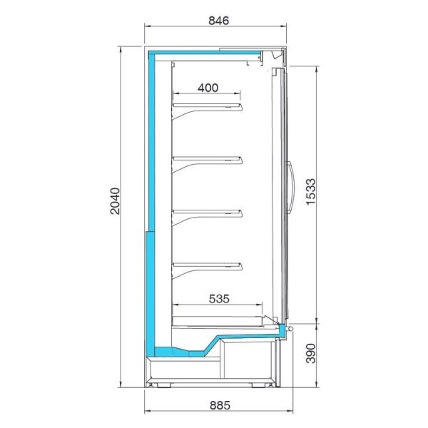 Пристенная горка Arneg BRIONI 2 H200 DOORS 2500