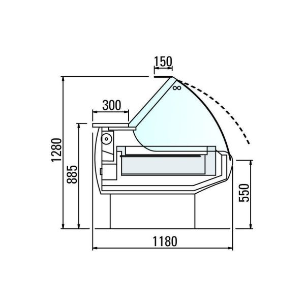 Тепловая витрина Arneg ASPEN 2 VCA TCPW 1250