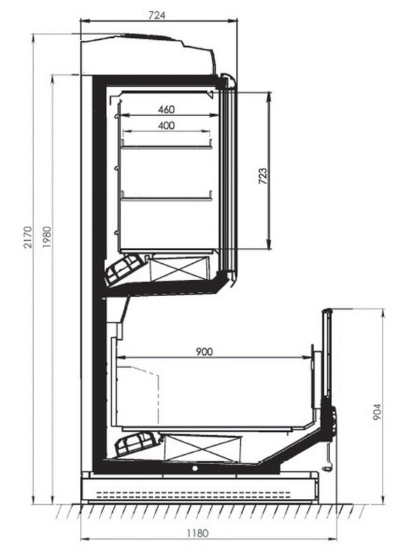 Комбинированная морозильная горка FREOR Delta L 3750 (встройка)