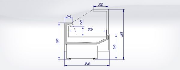 Витрина холодильная Toscana Quadro 3750