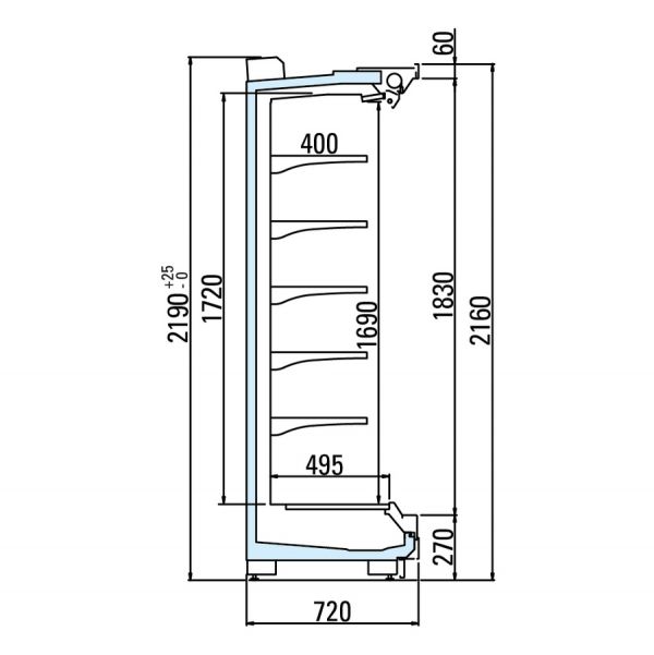 Пристенная горка Arneg PANAMA 3P 70 H216 TSC 1740