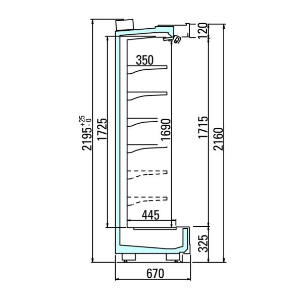 Пристенная горка Arneg PANAMA 3P 65 H216 TSC 1740