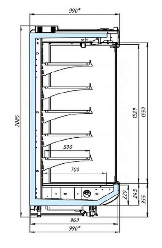 Холодильная горка Лаура ВС22GL-3750 фруктовая