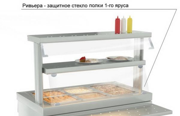 Защитное стекло полки 1-го яруса Ривьера (700мм)