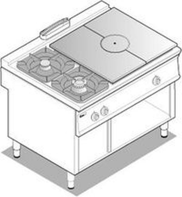 Плита газовая комбинированная 900 серии Tecnoinox PCPG12FG9