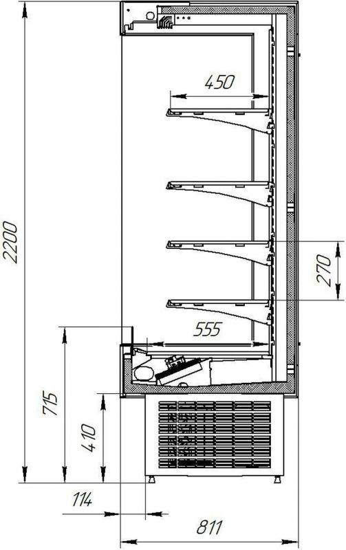 Пристенная горка Айсберг Олимпия(H)-СН 1,25 Встройка