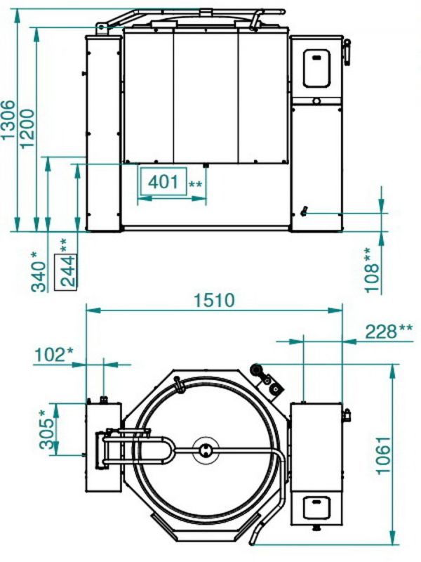 Котел пищеварочный опрокидывающийся Abat КПЭМ-350-О без миксера