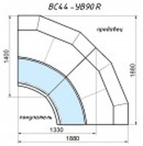 Холодильная витрина Ариада Bern Cube ВС44-УВ90R (внутренний радиусный угол 90)