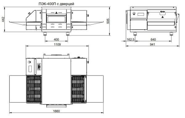 Конвейерная печь для пиццы Abat ПЭК-400П с дверцей