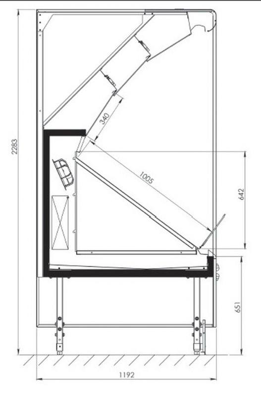 Пристенная витрина FREOR Calista 3750 (вынос)