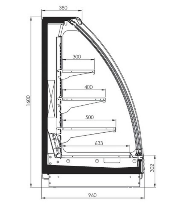 Полувертикальная витрина FREOR Pluton 6 2500