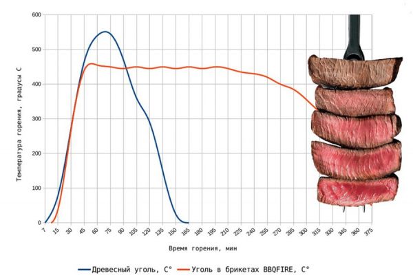 Уголь древесный для грилей BBQFIRE (в брикетах, 10 кг)