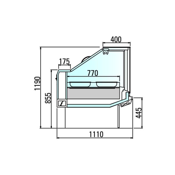 Тепловая витрина Arneg VENEZIA 2 VDA TCBM TCPW 1250