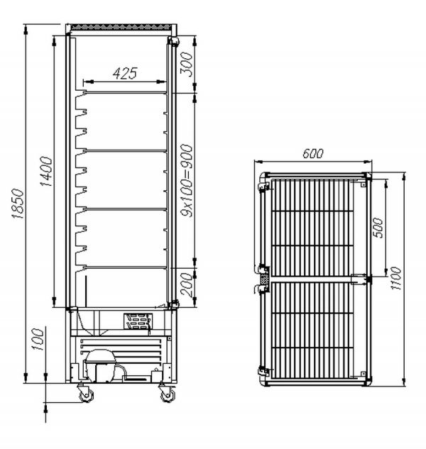 Шкаф холодильный кондитерский Полюс R800C Carboma Люкс INOX (D4 VM 800-1)