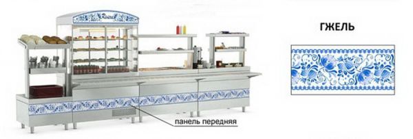 Панель передняя Ривьера (1269мм - 1шт, 90мм - 2шт, для МП внутренний 90°) - гжель