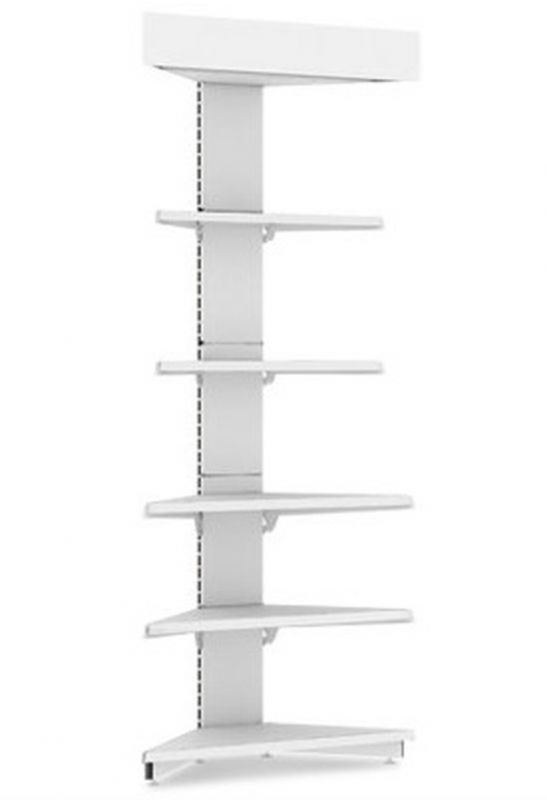 Пристенный стеллаж Eco Line для магазина угловой внешний с навесом и подсветкой H=2250 мм