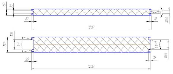 Сэндвич-панели с утеплителем из пенополиуретана AiSi304/Ral (150 мм)