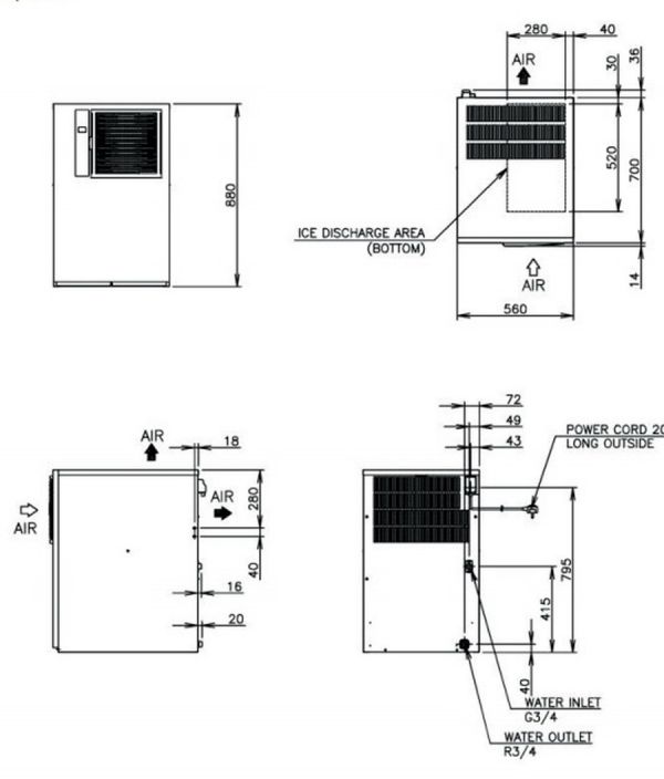 Льдогенератор Hoshizaki IM240ANE23 (без бункера)