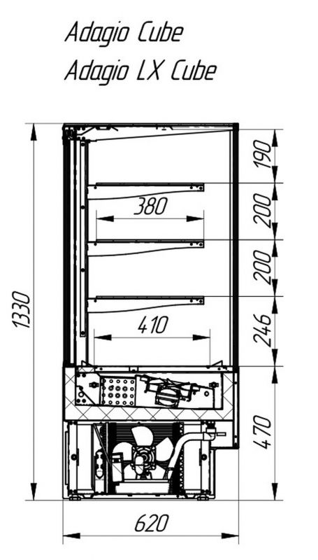 Холодильная кондитерская витрина ВПСН (Adagio LX Cube 1300 Д)