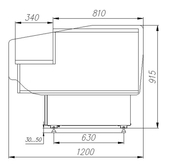 Прилавок Полюс Carboma Atrium 2 GC120 N 0,94-7