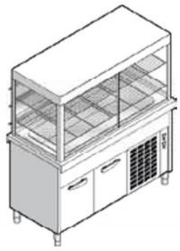 Прилавок-витрина для холодных блюд Emainox 8VTRVA15