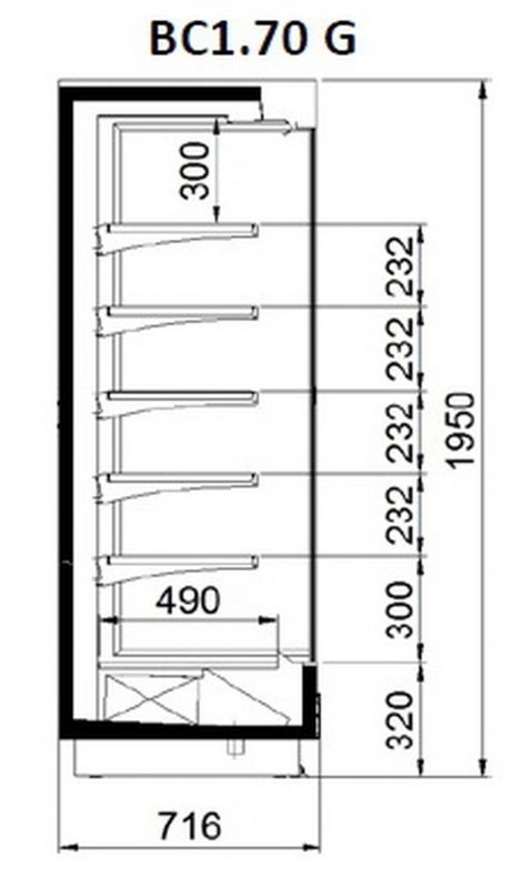 Холодильная горка Ариада Crosby (Кросби) ВС 1.70-3750G (стеклянный фронт)